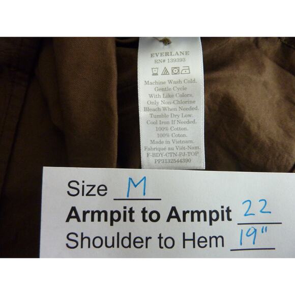 NWOT Everlane Long Sleeve Button Down Cotton Crop Shirt M - Picture 6 of 6